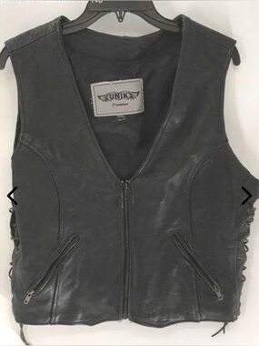 Black Leather Riding Vest